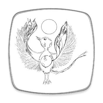 Faithful Bird - Square fridge magnet - white - Front