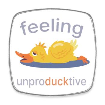 Feeling Unproducktive – Blaue Duck Edition - Viereckiger Kühlschrankmagnet - Weiß - Vorne