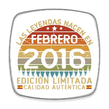 Cadeau d’anniversaire rétro vintage de février 2016 - Magnet carré - blanc - Devant