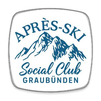 Après Ski Social Club Graubünden - Square fridge magnet - white - Front