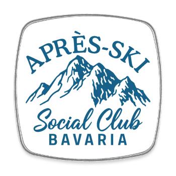 Apres Ski Social Club Bavaria - Viereckiger Kühlschrankmagnet - Weiß - Vorne
