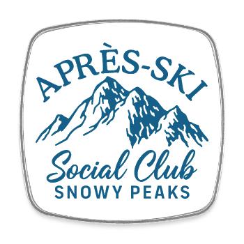 Après Ski Social Club Snowy Peaks - Square fridge magnet - white - Front