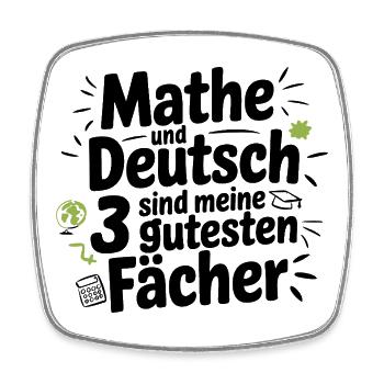  Mathe Und Deutsch Sind Meine 3 Gutesten Fächer - Viereckiger Kühlschrankmagnet - Weiß - Vorne