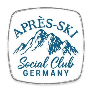 Après Ski Social Club Germany Skiing - Square fridge magnet - white - Front