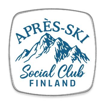 Après Ski Social Club Finland Skiing - Square fridge magnet - white - Front