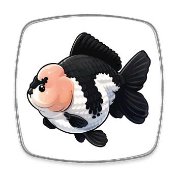 Grade Black & White Oranda High Quality Goldfish - Viereckiger Kühlschrankmagnet - Weiß - Vorne