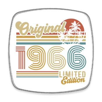 1966 Jahrgang Vintage Geburtstag Geschenk Retro - Viereckiger Kühlschrankmagnet - Weiß - Vorne