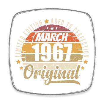 59. Anniversary 59 Years Limited Edition March 1967 - Square fridge magnet - white - Front