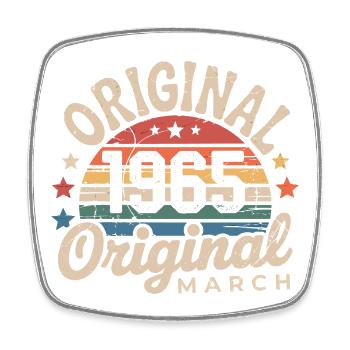 Born in March 1965 edition 1965 Vintage March 1965 - Square fridge magnet - white - Front