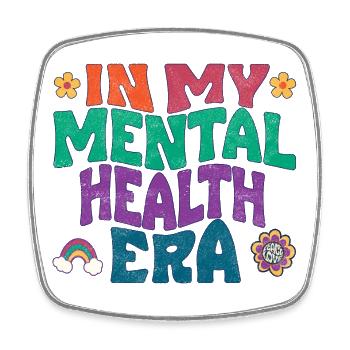 In my Mental health Era - Viereckiger Kühlschrankmagnet - Weiß - Vorne