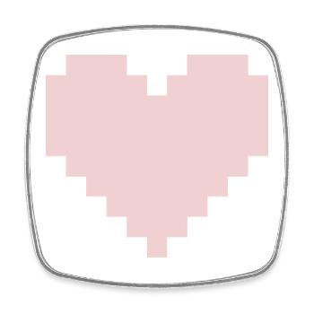 Pixel Pink Heart - Square fridge magnet - white - Front