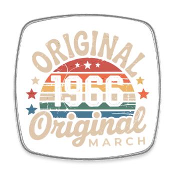 Born in March 1966 edition 1966 Vintage March 1966 - Square fridge magnet - white - Front