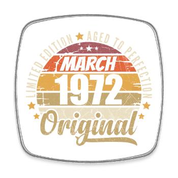54. Anniversary 54 Years Limited Edition March 1972 - Square fridge magnet - white - Front