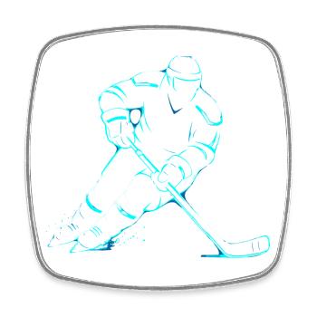 Eishockey Junge Spieler Geschenk - Square fridge magnet - white - Front