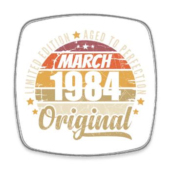 42. Anniversary 42 Years Limited Edition March 1984 - Square fridge magnet - white - Front