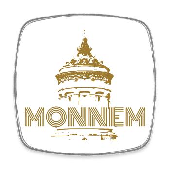 Monnem Water Tower Design – Mannheim Heimat Stolz - Square fridge magnet - white - Front