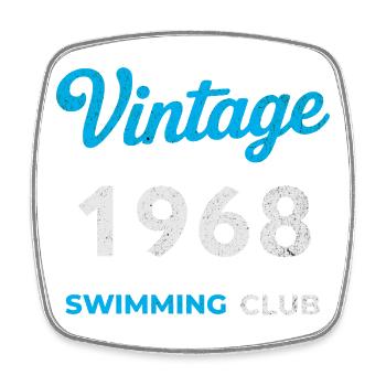 Vintage 1968 – Année de naissance rétro du club de natation - Magnet carré - blanc - Devant