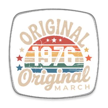 Anniversaire Mars 1976 Édition Limitée Retro March - Magnet carré - blanc - Devant