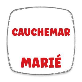I had a nightmare: married - Square fridge magnet - white - Front