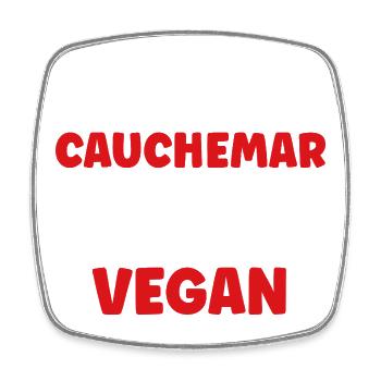 Vegan - Magnet carré - blanc - Devant