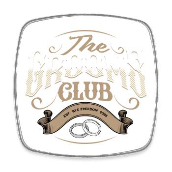 Grooms Club 2026 Bachelor Party - Square fridge magnet - white - Front