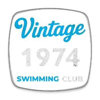 Millésime 1974 – Année de naissance rétro du club de natation - Magnet carré - blanc - Devant