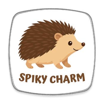 Niedlicher Stacheliger Igel - Viereckiger Kühlschrankmagnet - Weiß - Vorne