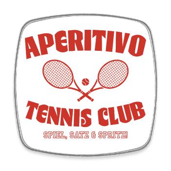 Aperitivo Tennis Club Logo - Square fridge magnet - white - Front