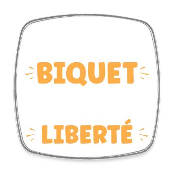 Attention Biquet en Liberté - Magnet carré - blanc - Devant