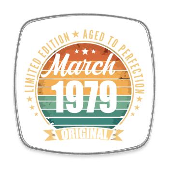 Mars 1979 Édition Limitée Retro Mars 1979 - Magnet carré - blanc - Devant