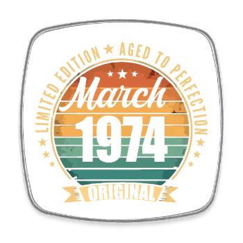 Mars 1974 Édition Limitée Retro Mars 1974 - Magnet carré - blanc - Devant