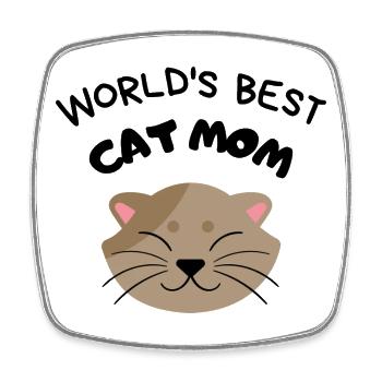 Meilleure maman de chat du monde - Magnet carré - blanc - Devant