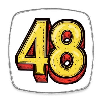 48 Number Colorful - Square fridge magnet - white - Front