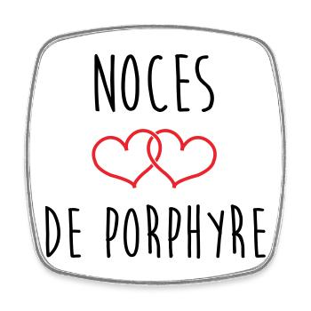 Porphyry Wedding 33 Years of Marriage - Square fridge magnet - white - Front