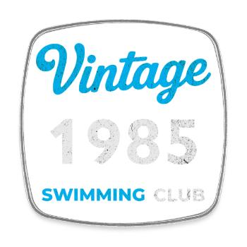 Millésime 1985 – Année de naissance rétro du club de natation - Magnet carré - blanc - Devant