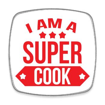 I'm a great cook - Square fridge magnet - white - Front