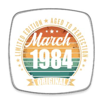 Mars 1984 Édition Limitée Retro Mars 1984 - Magnet carré - blanc - Devant