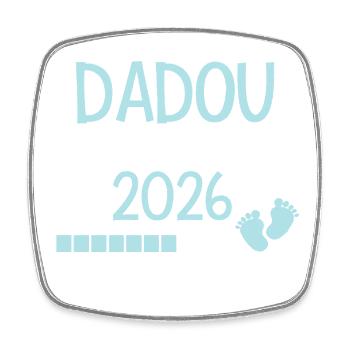 Dadou in 2026 Future Grandpa Gift - Square fridge magnet - white - Front