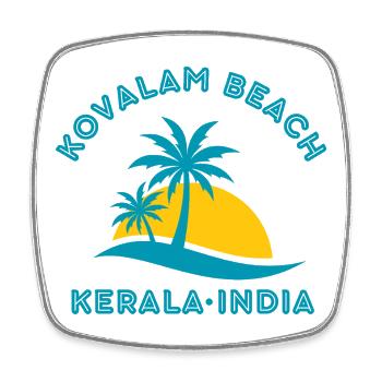 Kovalam Beach Kerala Sunset - Square fridge magnet - white - Front
