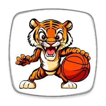Tiger Basketball / Hooper Baller - Square fridge magnet - white - Front