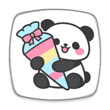 1. Klasse Panda Einschulung Geschenk 2026 - Viereckiger Kühlschrankmagnet - Weiß - Vorne