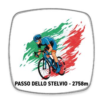 Passage dello Stelvio Grimpeur Colour Burst - Magnet carré - blanc - Devant