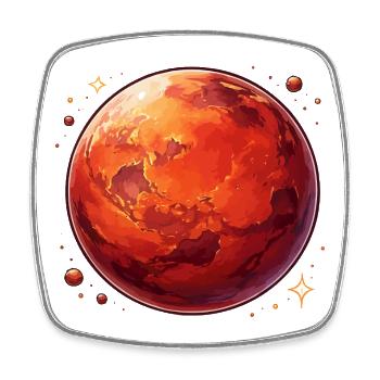 Illustration cosmique de la planète rouge sur Mars - Magnet carré - blanc - Devant