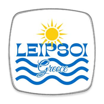 Leipsoi Greece Sun Sea Waves - Square fridge magnet - white - Front