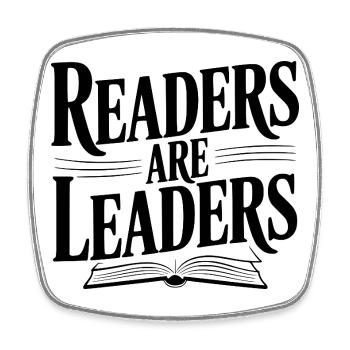 Readers are Leaders - Square fridge magnet - white - Front
