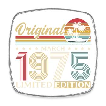 Cadeau du 51e anniversaire Mari Femme Mars 1975 - Magnet carré - blanc - Devant