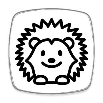 hedgehog - Square fridge magnet - white - Front