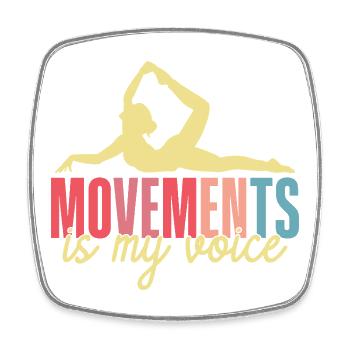 Yoga Mouvements est ma voix Yoga drôle - Magnet carré - blanc - Devant