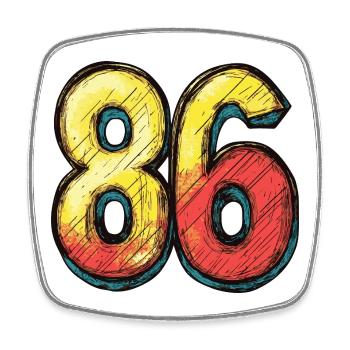 86 Number Colorful - Square fridge magnet - white - Front