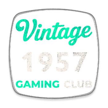 Vintage 1957 – Gaming Club Retro Geburtsjahr - Viereckiger Kühlschrankmagnet - Weiß - Vorne